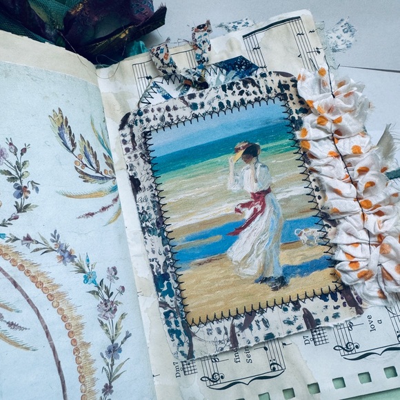 Handmade Junk Journal Marina Beach Theme Ocean Diary Journal - Picture 4 of 13